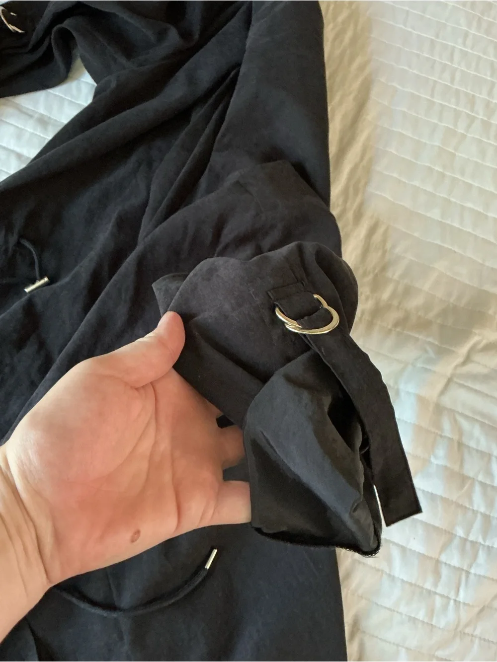 Zara Black Waterfall Open-Front Lightweight Jacket